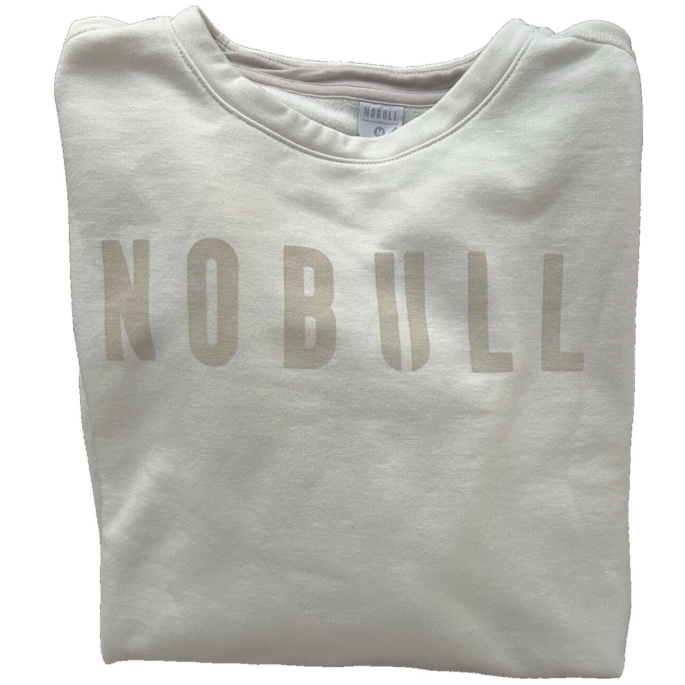 NOBULL Women's crew neck Logo soft sweatshirt MEDIUM Ivory Excellent Condition - Picture 2 of 10